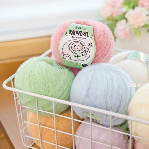 雪球diy手工编织糯叽叽织围巾帽子手套钩针棒针毛绒绒玩偶毛线团