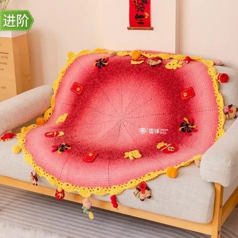 雪球丁达尔羊毛禧绒万象毯材料包送0基础视频教程图解diy手工编织