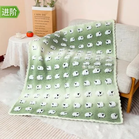 雪球丁达尔羊毛绒绒牧歌毯材料包送0基础视频教程图解diy手工编织
