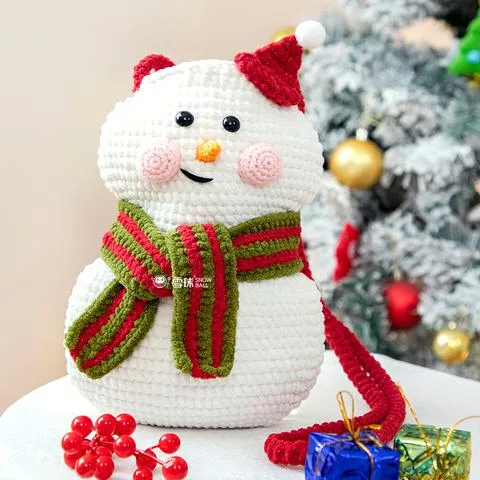 雪球【成品】圣诞节手机包手工编织DIY布艺成品